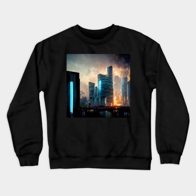 Future Cities Series Crewneck Sweatshirt by VISIONARTIST
